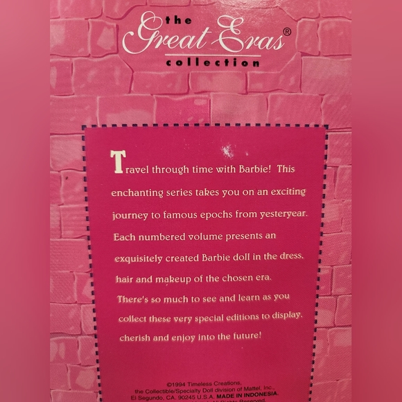 1994 Medieval Lady 12791 Barbie Great Eras Collection Volume 5 Special Edition - Picture 6 of 10
